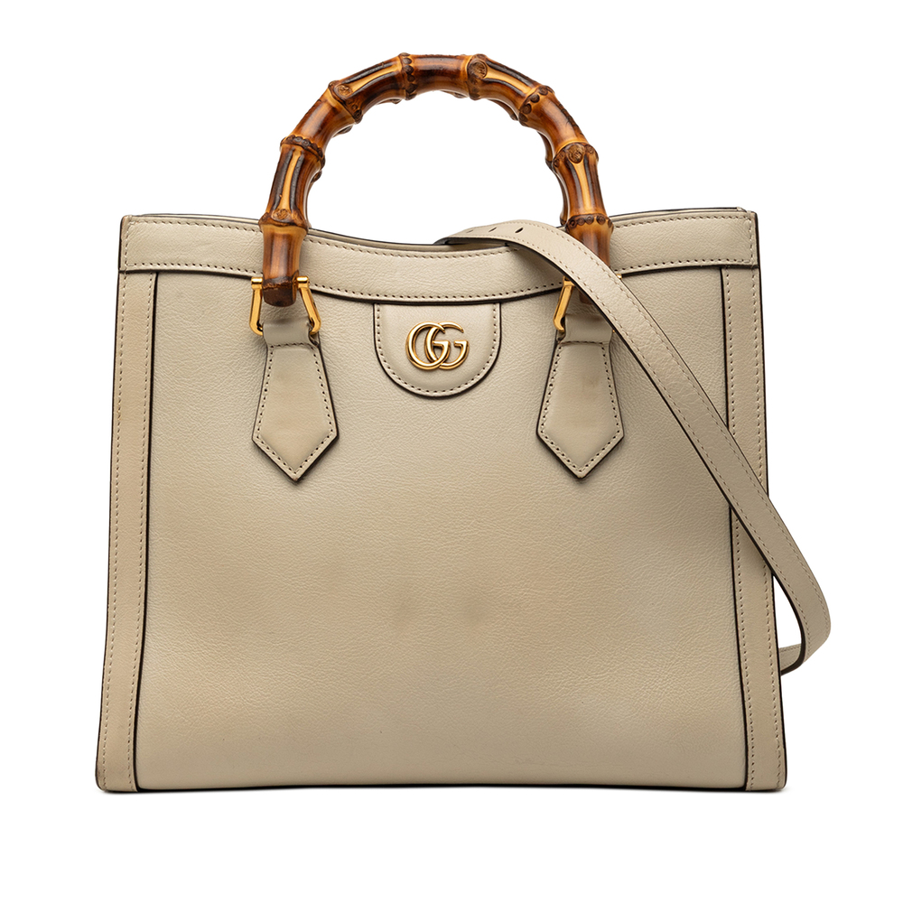 Pre-Loved Gucci Medium Calfskin Bamboo Diana Satchel